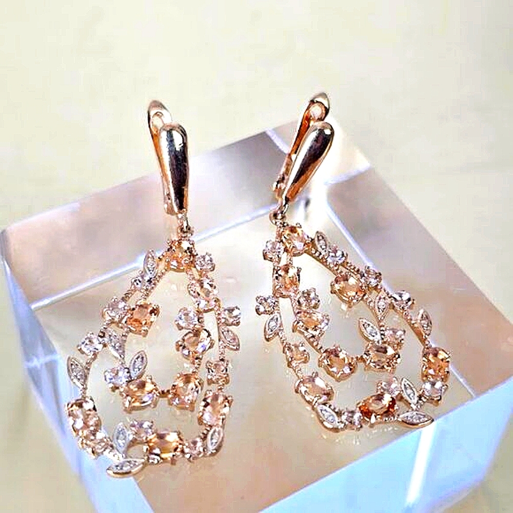 Natural Citrine 925 Sterling Silver Earrings